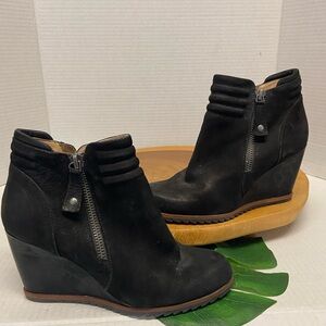 Biala Suede Wedge Ankle Boots Booties